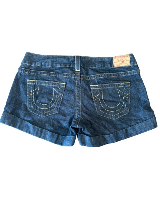 True Religion Pants - True Religion Womens Jess Shorts Dark Blue Denim Jean Cuffed Shorts Size 32